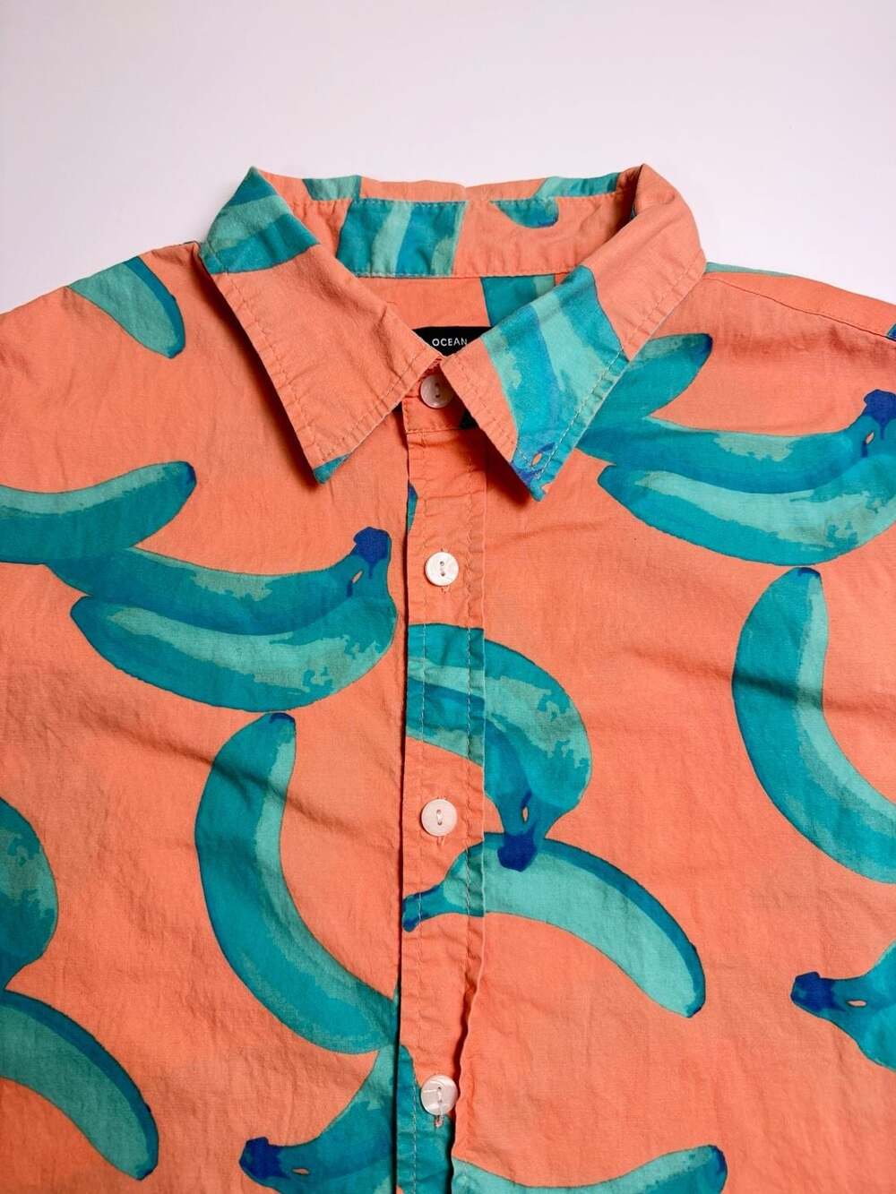 Ocean Current Men’s Medium Banana Print Short Sleeve Button Up Shirt